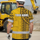 Yellow Polynesian Hi-Vis Hawaiian Shirt
