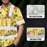 Hi Vis Hawaiian Shirt Reflective Tapes Yellow  Tower Crane Custom Name Safety Workwear For Workers, Truckers, Operators