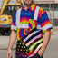 Tie Dye 2 US Flag Paint Hi-Vis Hawaiian Shirt