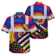 Tie Dye 2 US Flag Paint Hi-Vis Hawaiian Shirt