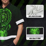 Hi Vis Hawaiian Shirt Reflective Viking Symbol Custom Name Safety Workwear For Workers, Truckers, Operators