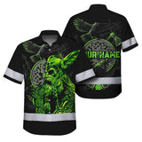 Hi Vis Hawaiian Shirt Reflective Viking Symbol Custom Name Safety Workwear