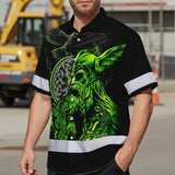 Hi Vis Hawaiian Shirt Reflective Viking Symbol Custom Name Safety Workwear