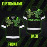Hi Vis Hawaiian Shirt Reflective Viking Symbol Green Neon Custom Name