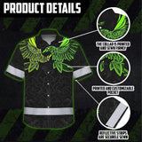 Hi Vis Hawaiian Shirt Reflective Viking Symbol Green Neon Custom Name
