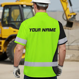 Hi Vis Hawaiian Shirt Uniform Company Reflective Green Neon Custom Name And Logo