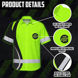 Hi Vis Hawaiian Shirt Uniform Company Reflective Green Neon Custom Name And Logo