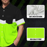 Hi Vis Hawaiian Shirt Uniform Reflective Black Green Custom Name And Logo