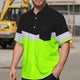 Uniform Reflective Black Green Hi-Vis Hawaiian Shirt