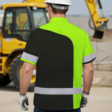 Hi Vis Hawaiian Shirt Uniform Reflective Black Green Neon 2 Custom Name And Logo