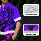 Hi Vis Hawaiian Shirt With Violet Neon Forest Skull And Custom Name For Safety Workwear
