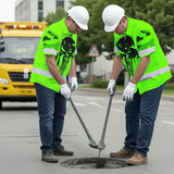 Hi Vis Hawaiian Skull Shirt, Green Neon Custom Name High Visibility Short Sleeve Button Down Shirt for Workers, Truckers