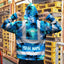 Blue Neon Flowers 4 Hi-Vis Hoodie