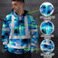 Blue Neon Flowers 4 Hi-Vis Hoodie