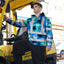 Blue Neon Flowers 4 Hi-Vis Hoodie