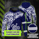 Blue White Turtle Hi-Vis Hoodie