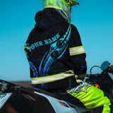 Hi Vis Hoodie Reflective Tapes Gradient Turtle Hawaiian Polynesian Tribal Custom Name Safety Workwear