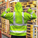 Green Grey Flowers Hi-Vis Hoodie