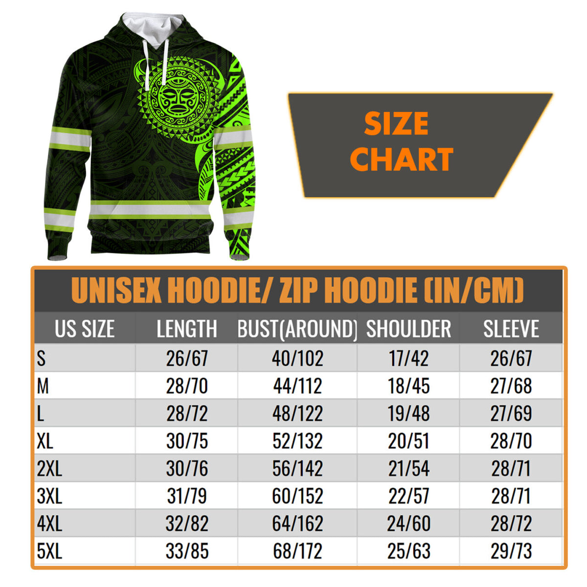 Hi Vis Hoodie Reflective Tapes Green Neon Hawaiian Polynesian Tribal Custom Name Safety Workwear