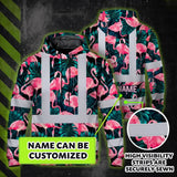 Hi Vis Hoodie Reflective Tapes Hawaii Flamingo Custom Name Safety Workwear For Workers, Truckers, Operators