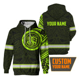 Hi Vis Hoodie Reflective Tapes Hawaiian Custom Name Safety Workwear