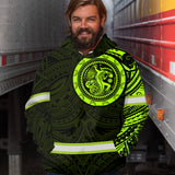 Hi Vis Hoodie Reflective Tapes Hawaiian Custom Name Safety Workwear