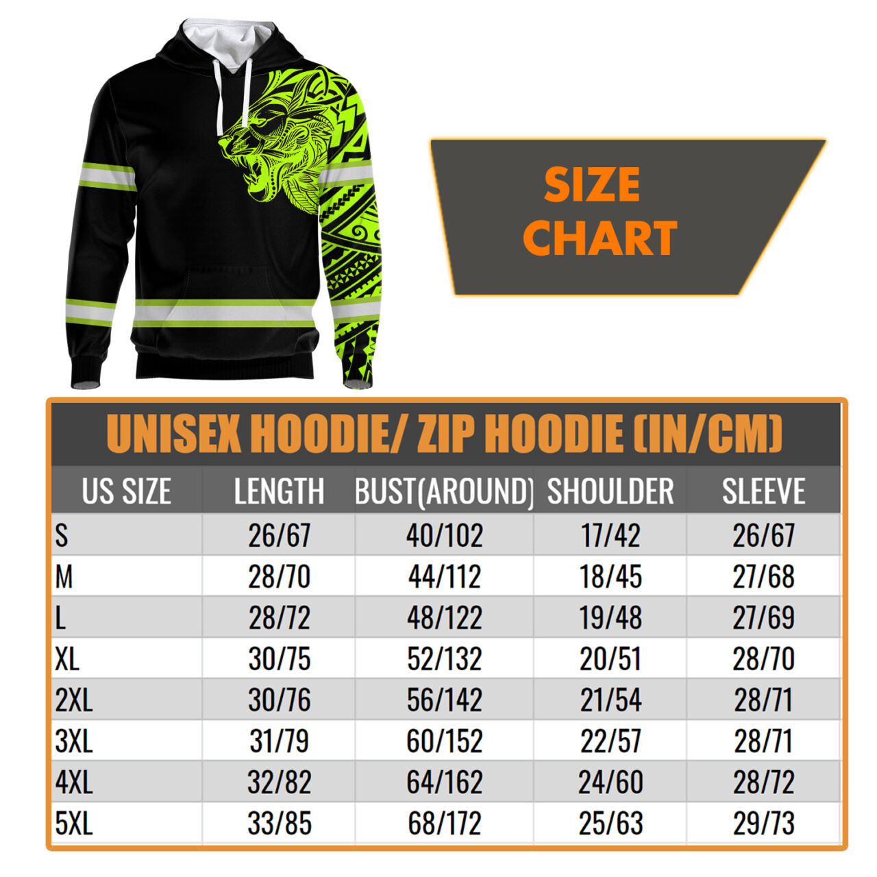 Hi Vis Hoodie Reflective Tapes Lion Hawaiian Polynesian Tribal Custom Name Safety Workwear For Workers, Runners, Cyclists