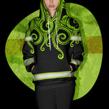Hi Vis Hoodie Reflective Tapes Octopus Hawaiian Polynesian Tribal Custom Name Safety Workwear