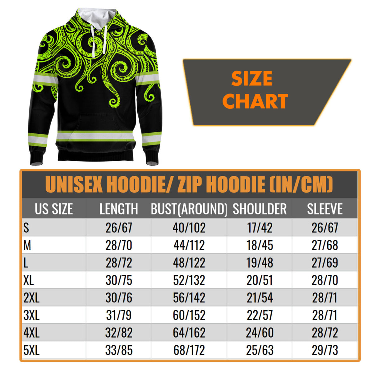 Hi Vis Hoodie Reflective Tapes Octopus Hawaiian Polynesian Tribal Custom Name Safety Workwear