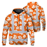 Hi Vis Hoodie Reflective Tapes Orange Neon Flowers 2 Custom Name Safety Workwear For Workers, Truckers, Operators