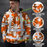 Hi Vis Hoodie Reflective Tapes Orange Neon Flowers Custom Name Safety Workwear For Workers, Truckers, Operators