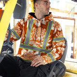 Hi Vis Hoodie Reflective Tapes Orange Neon White Protea Custom Name Safety Workwear For Workers, Truckers, Operators