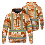 Hi Vis Hoodie Reflective Tapes Orange Neon White Protea Custom Name Safety Workwear For Workers, Truckers, Operators