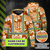 Hi Vis Hoodie Reflective Tapes Orange Neon White Protea Custom Name Safety Workwear For Workers, Truckers, Operators