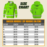 Hi Vis Hoodie Reflective Tapes Pink Neon Hawaii Custom Name Safety Workwear For Workers, Truckers, Operators