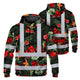 Red Neon Flowers Hi-Vis Hoodie