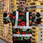 Red Neon Flowers Hi-Vis Hoodie