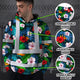 Red Neon Pink Flowers Hi-Vis Hoodie