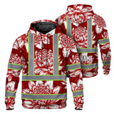 Hi Vis Hoodie Reflective Tapes Red Neon White Protea Custom Name Safety Workwear For Workers, Truckers, Operators