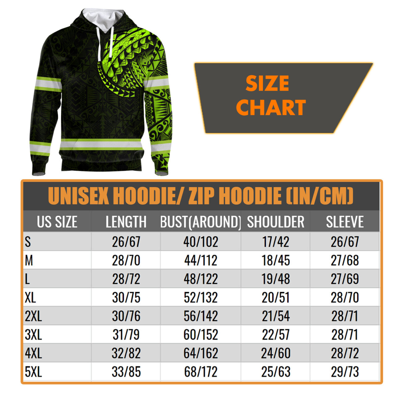 Hi Vis Hoodie Reflective Tapes Green Neon Hawaiian Polynesian Tribal Custom Name Safety Workwear