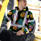 Hi Vis Hoodie Reflective Tapes Yellow Neon Skull Custom Name Safety Workwear For Workers, Truckers, Operators
