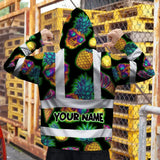 Hi Vis Hoodie Reflective Tapes Yellow Neon Skull Custom Name Safety Workwear For Workers, Truckers, Operators