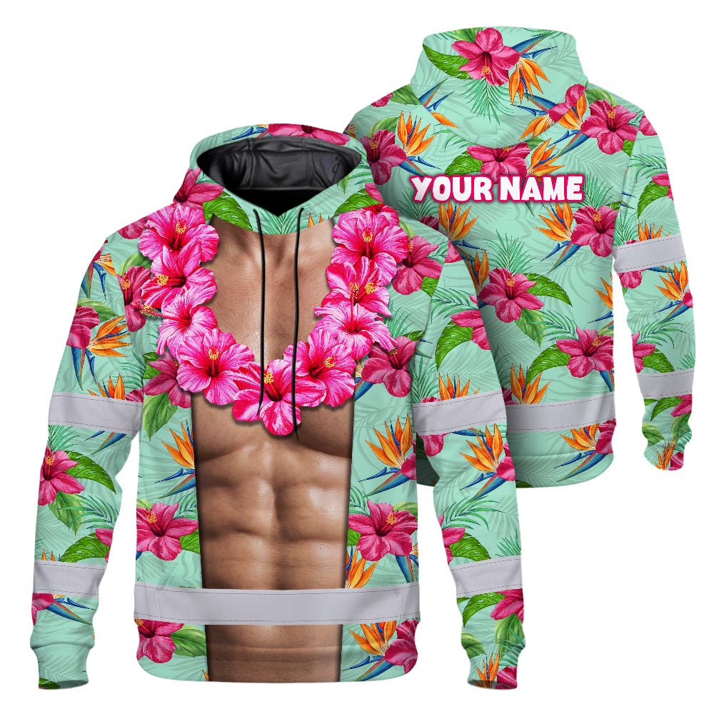 Hi Vis Hoodie Shirt Reflective Tapes Funny Muscle 2 Hi-Vis Hoodie