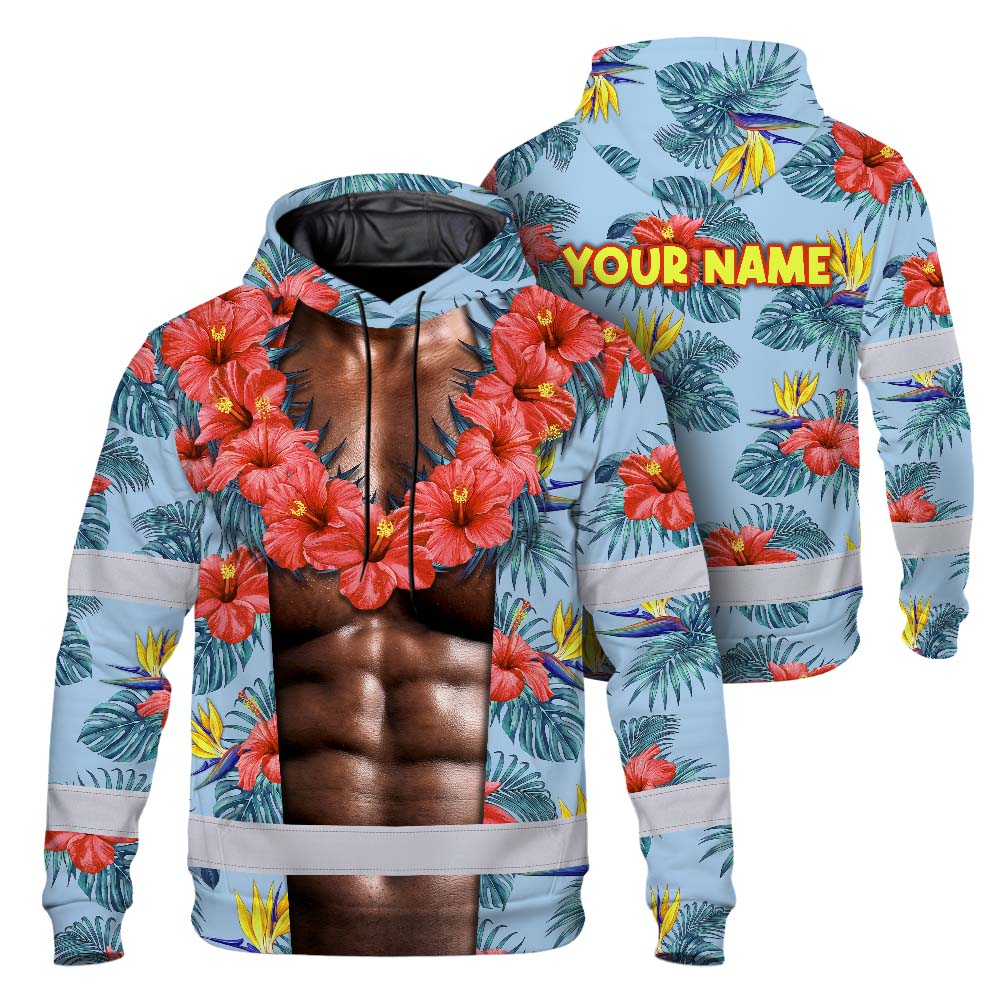 Hi Vis Hoodie Shirt Reflective Tapes Funny Muscle Hi-Vis Hoodie