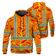 Hi Vis Hoodie Shirt Reflective Tapes Red Neon Lime Heliconia Hi-Vis Hoodie
