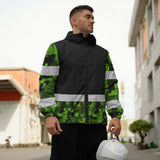 Hi Vis Jacket Waterproof Reflective Green Camo Custom Name Safety Workwear