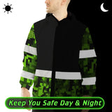 Hi Vis Jacket Waterproof Reflective Green Camo Custom Name Safety Workwear