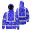 Blue Neon Flowers Hi-Vis Waterproof Jacket