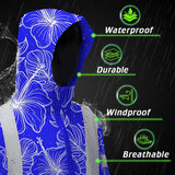 Hi Vis Jacket Waterproof Reflective Tapes Blue Neon Flowers Custom Name Safety Workwear For Workers, Truckers, Operators