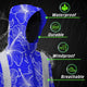 Blue Neon Flowers Hi-Vis Waterproof Jacket